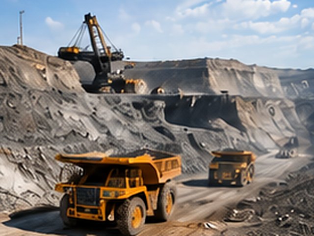 Haul trucks working in an open-pit mine