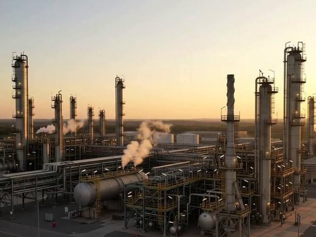 Refinery at sunset